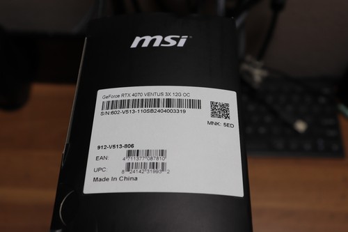 MSI GeForce RTX 4070 VENTUS 3X OC 12GB Gaming Video Graphics Card - Picture 4 of 4
