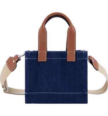 NEW True Religion TR Mini Denim Tote Bag Purse Crossbody Dark