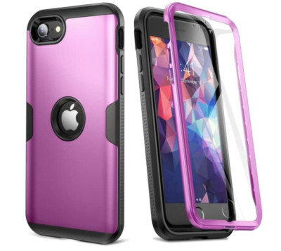 iPhone 7 Plus 8 Plus Hülle 360 & integrierter Displayschutz Youmaker Lila