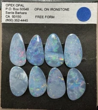 Opal On Ironstone 8 Count Free Form Blue/Green Shimmer (See Pics)