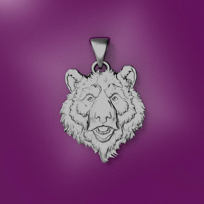 Massiver 925 Silber Bär Anhänger oxidiertes Sterlingsilber