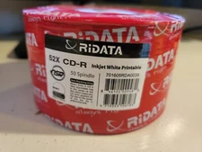 50 Spindle RIDATA Blank 52X CD-R White Inkjet Printable 700MB Media Discs NEW