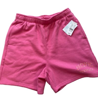 Pacific Sun Wear PacSun Emblem Logo Pink Fleece Sweat Shorts