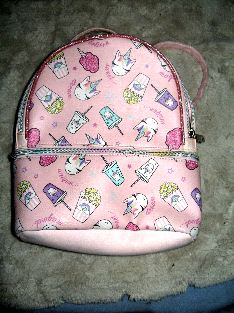 Girls Pink Unicorn Sweets Backpack