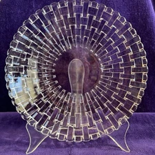 4 x Germany Nachtmann Fine Bavarian Clear Crystal Glass Basket Weave Side Plates