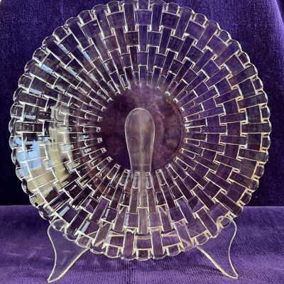 4 x Germany Nachtmann Fine Bavarian Clear Crystal Glass Basket Weave Side Plates