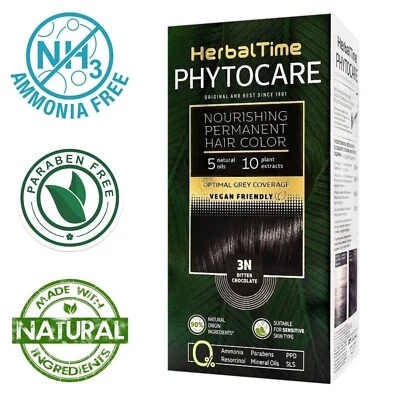 HERBAL TIME PHYTOCARE Tinta per capelli nutriente senza ammoniaca 3N Cioccolato amaro Herbal Time