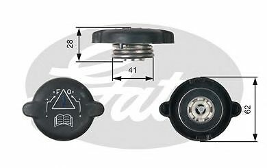 GATES RADIATOR CAP for PEUGEOT 406 Break 3.0 V6 2000-2004 - Picture 2 of 8