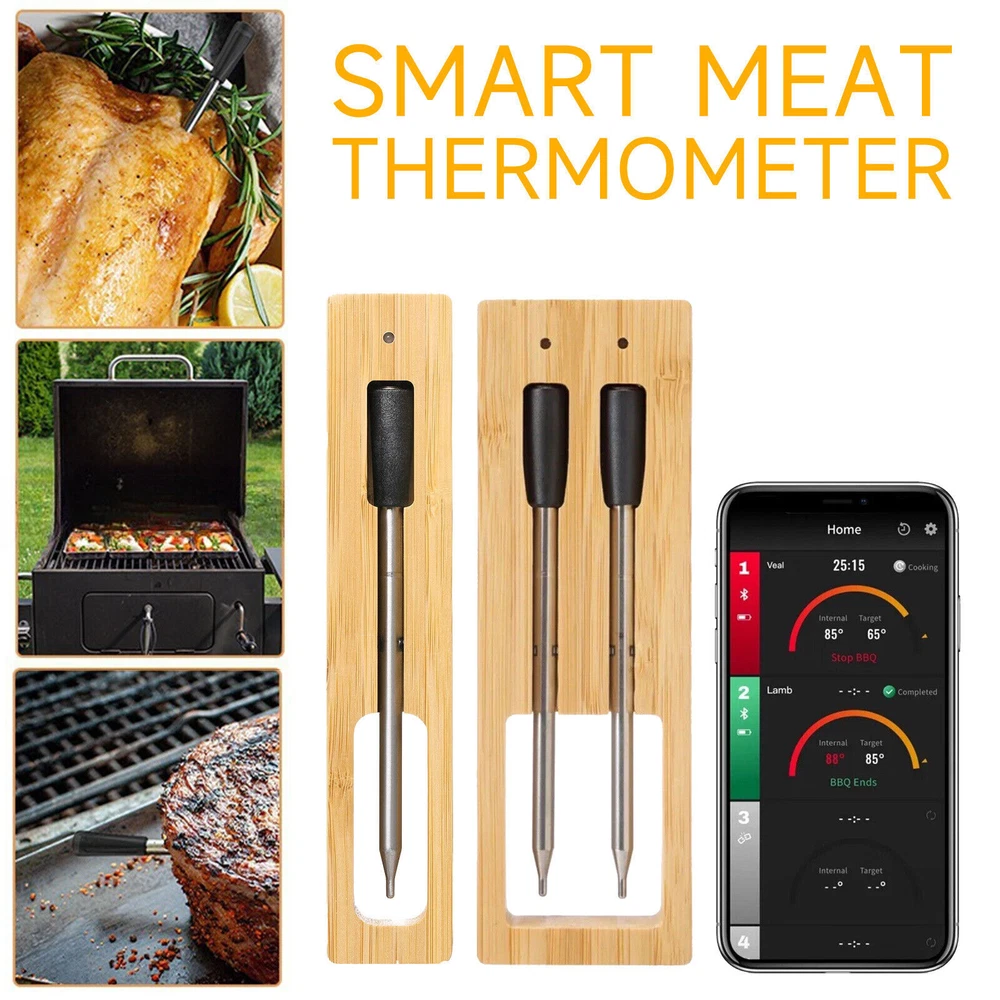 Smart Meat Thermometer with Bluetooth | 165ft Wireless Range - FAST SHIPPING