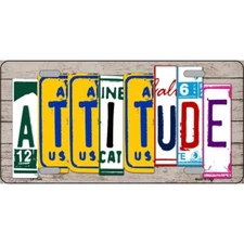 MINI Size 4"x2.2" License Plate Metal Sign Wood Art for Home Attitude
