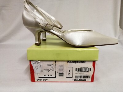 Exceptional Ivory Satin Wedding Shoes, 2