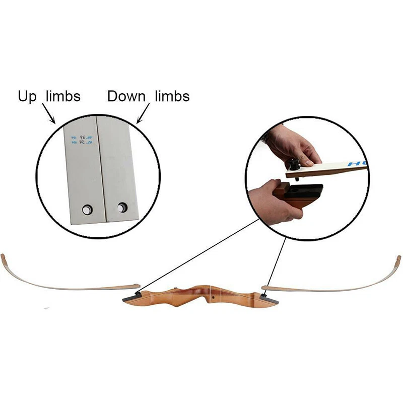 48" Wooden Archery Takedown Recurve Bow for Beginner Youth Traditional Hunting - Image 4 of 4