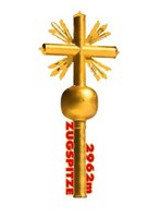 Zugspitze Gipfelkreuz Alpen Berg Goldfarben Germany Metall Magnet Souvenir