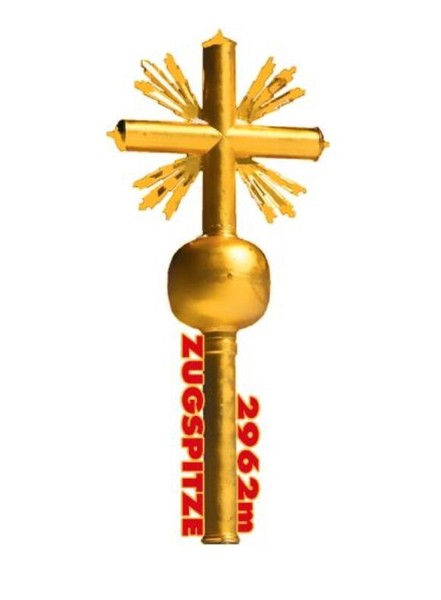 Zugspitze Gipfelkreuz Alpen Berg Goldfarben Germany Metall Magnet Souvenir-image