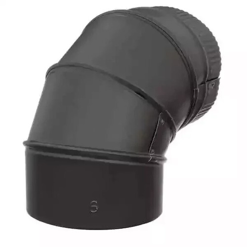 6 Inch 90 Degree Stove Pipe Elbow Adjustable for Wood Burning Stoves