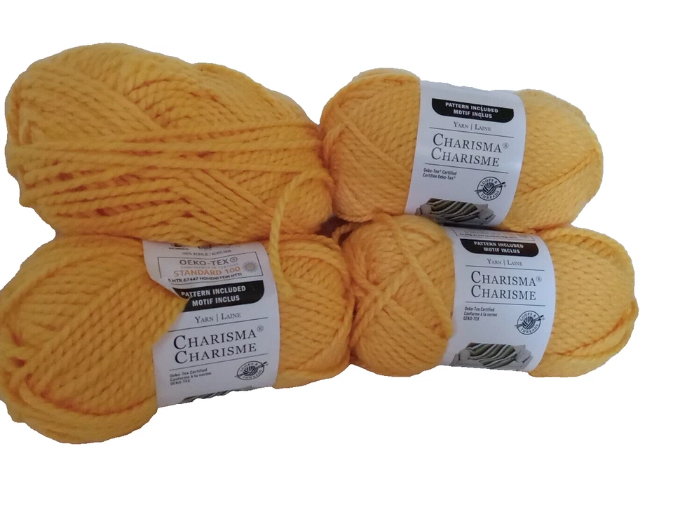 Loops & Threads Charisma Yarn Yellow - 4 Skeins - Image 2 of 4