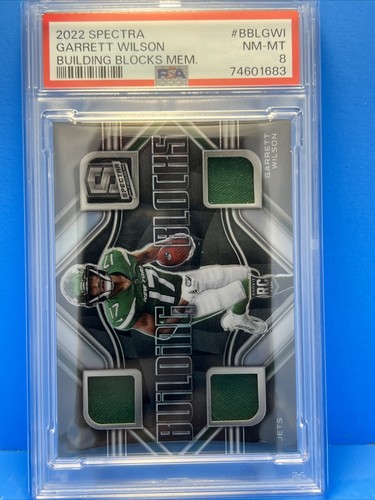 Garrett Wilson 2022 Spectra Building Blocks #BBLGWI 43/99 PSA 8 - Picture 1 of 2