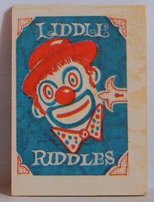 VINT 1970 CRACKER JACK LIDDLE RIDDLES JOKES CLOWN COLOR | eBay