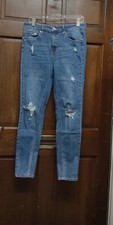 Wild Fable Distressed High Rise Skinny Denim Blue Jeans Women's Size 12