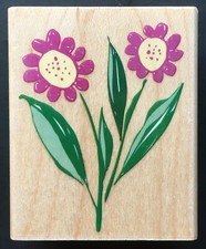 DESIGNER DAISIES FLOWER GARDEN SIGN SYMBOL Hero Arts Wood Rubber Stamp
