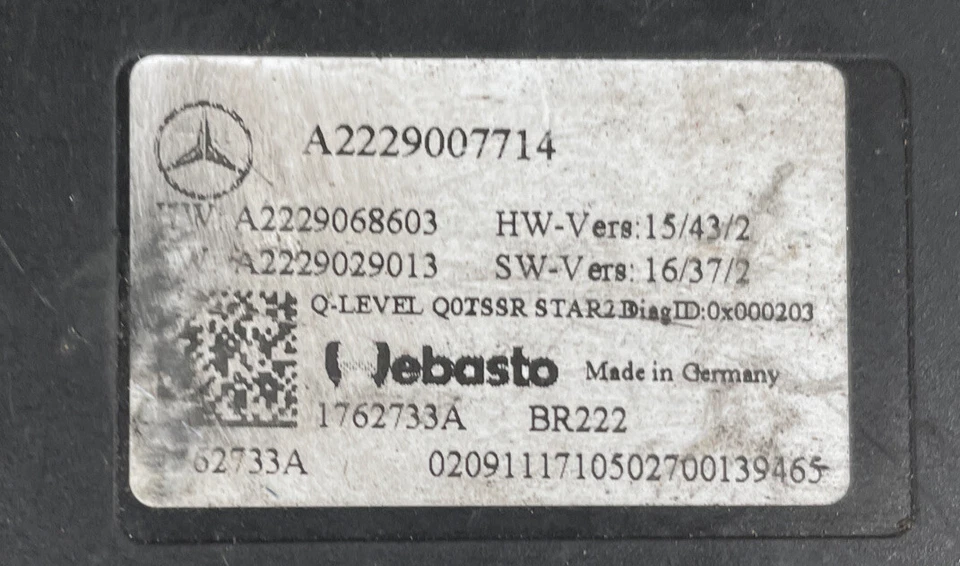 Módulo de control del motor techo corredizo Mercedes Benz S450 S560 2018-2019 A2229007714 Foto 3 de 4