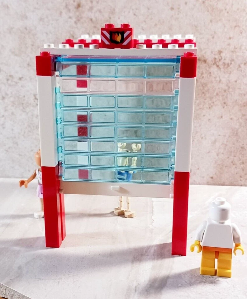 LEGO Garage Build Fire Department Bay Fire Truck Base Tall Door Roll Up Clear 7 - Image 2 of 4
