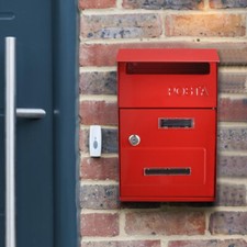 OUTDOOR LOCKABLE METAL LETTER POST BOX MAILBOX WALL MOUNTED SECURE MAIL 2 KEYS