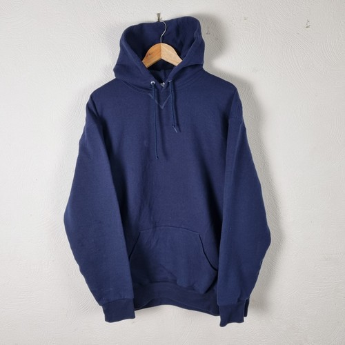 Vintage Russell Athletic Hoodie Blank Herren 2XL Navy Blau Pullover Kapuzenpullover