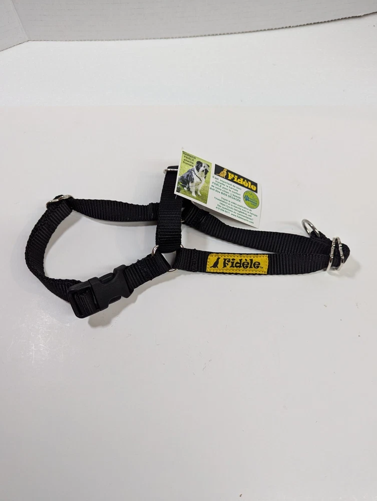 Dog Harness Small Front Clip Fidele Canin Black 1-5 lbs (1-2.2 kg) No Pull