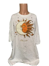 Vintage 90’s Sun Faces Florida White Shirt Size 3XL Mens Hand Painted Style