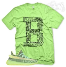 New "B BLESSED" T Shirt for Adidas YZ Boost 350 YeezReel Non Reflective Glow