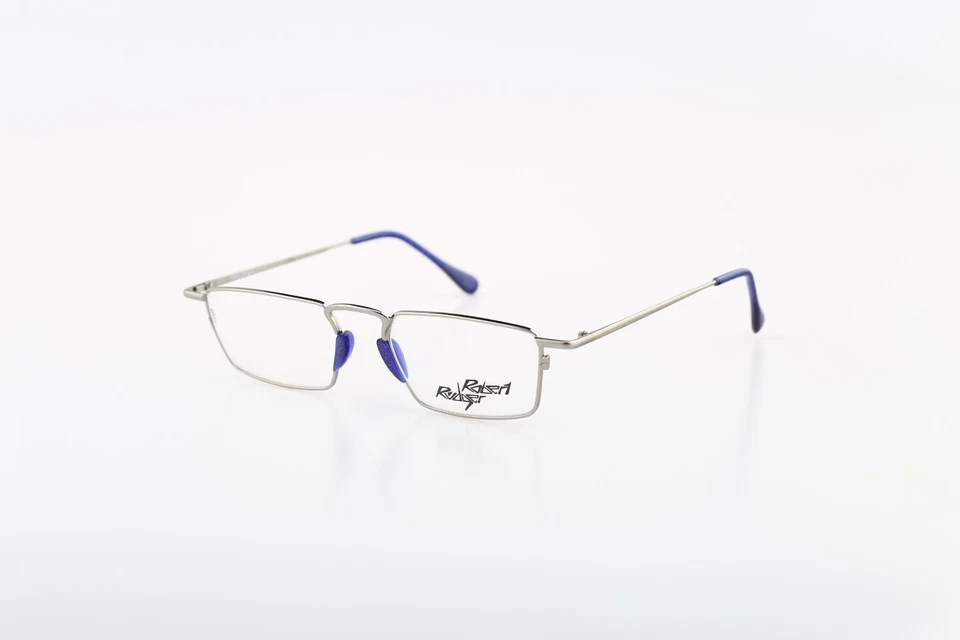 Robert Rudger 1030 112 10, 90s plata y azul rectangular gafas marcos NOS Foto 3 de 4