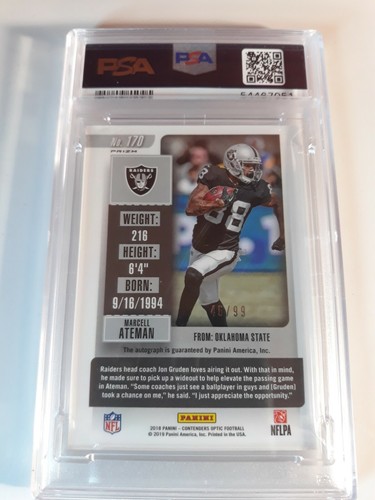 2018 MARCELL ATEMAN Gold Auto Ssp #1/10 CONTENDERS OPTIC RC PSA #170  🔥 - Picture 5 of 7