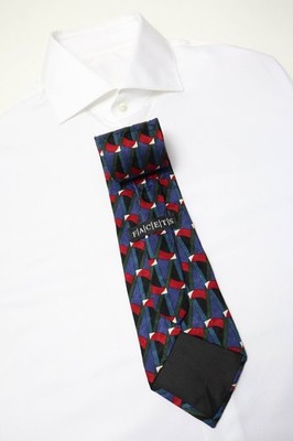 Facets Tie Herren One Größe Mehrfarbig Spitz Muster Klassisch Formell 100% Seide