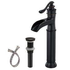 BWE Waterfall Spout Oil Rubbed Bronze Bathroom Faucet Single Handle One Hole