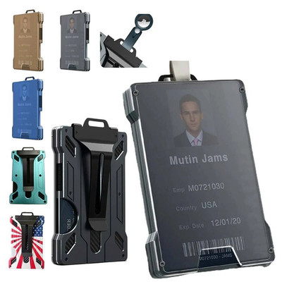 Men's Aluminum Alloy Slim RFID Blocker Card Holder Credit Card Metal Wallet US
