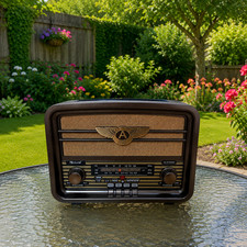 Vintage Style Solar Radio Bluetooth Speaker Portable Retro AM/FM/SW Rechargeable