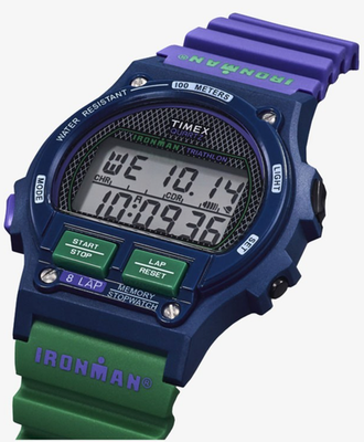 Timex Ironman 8-Lap B Reissue Green Purple Tartan Digital Acrylic