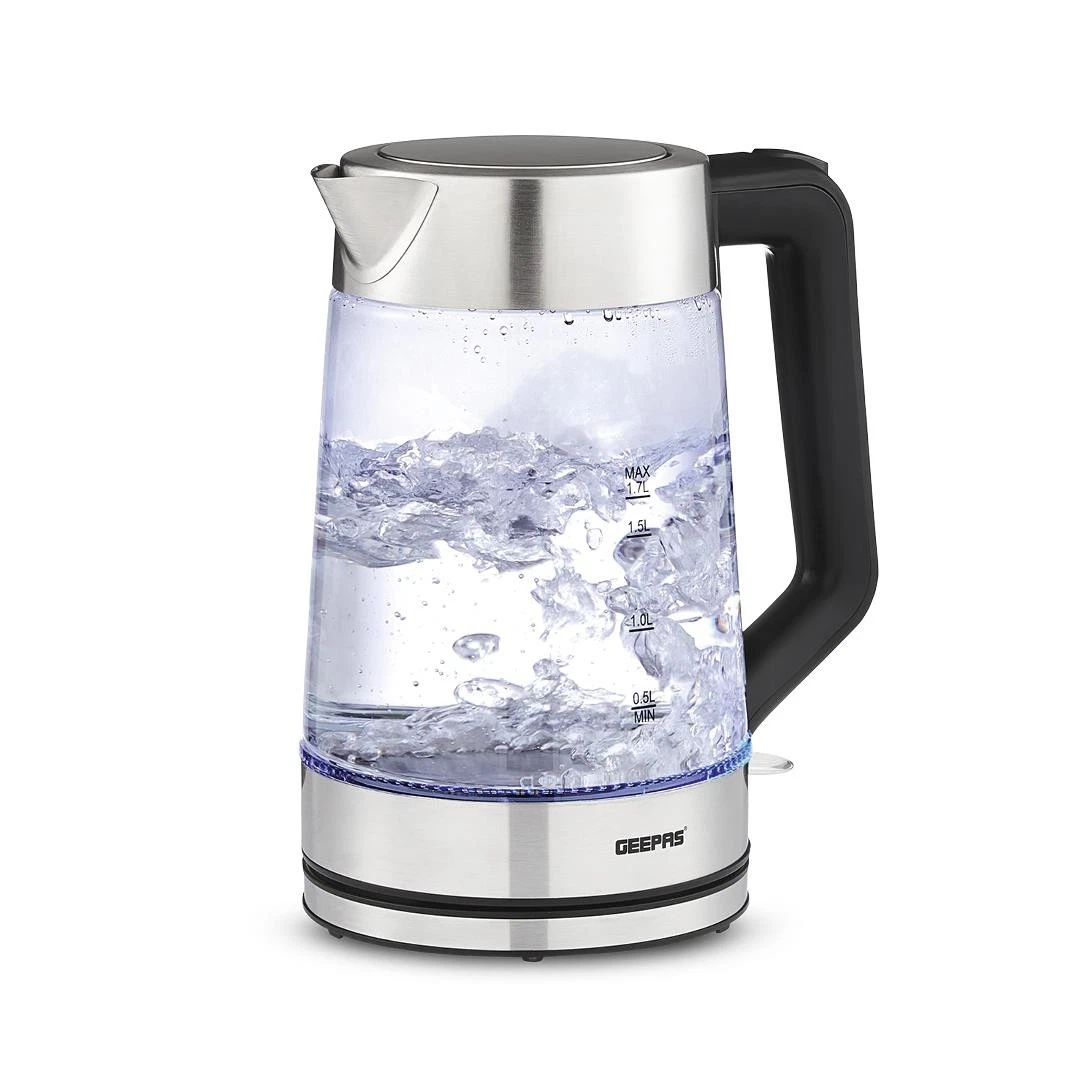 GEEPAS 3000W Electric Jug Kettle Cordless 1.7L Blue LED Illuminating Glass
Opens in a new window or