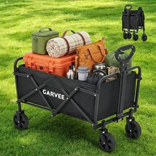 Collapsible Garden Wagon Cart 220 lb Heavy Duty Folding Utility Cart with 120L