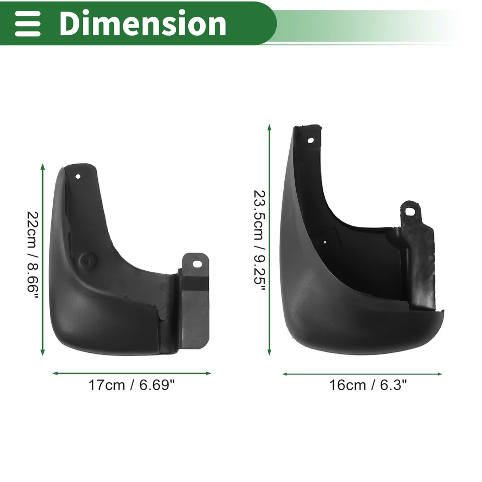 Protectores contra salpicaduras guardabarros para Hyundai Elantra 2002-2007 con accesorios de montaje Foto 3 de 4