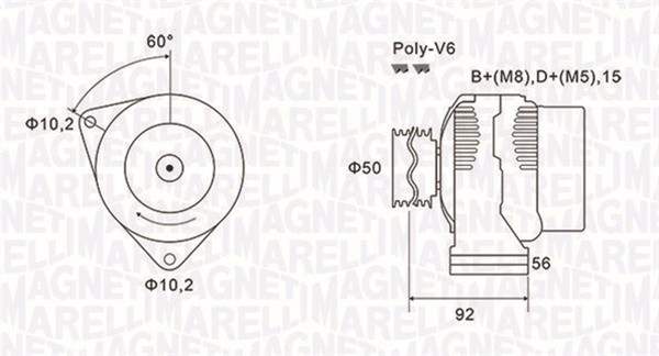 Magneti Marelli Lichtmaschine Generator Lima 063731491010 14V FüR Mercedes W220-image
