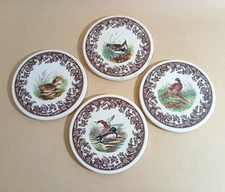 Spode Corkback Woodland Birds Ceramic Coaster Set Of 4 Rustic Cabincore Nature