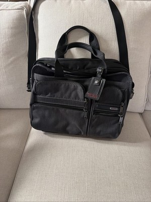 Tumi Large Screen Laptop Briefcase Crossbody Grey  Expandable