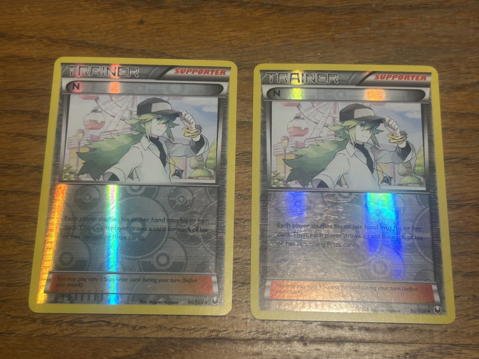 N (Supporter) 96/108 Dark Explorers Reverse Holo Pokemon, LP - 2 cards