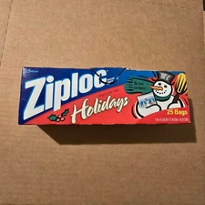 Ziploc Holiday Bags 1998 Vintage Box Lot of 13 Snowman Santa Christmas Sandwich