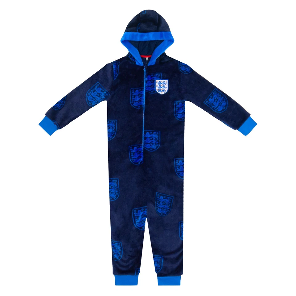 THE ENGLAND FOOTBALL ASSOCIATION England Boys Pyjamas All-In-One Loungewear Kids OFFICIAL Football Gift