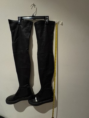 AGL Attilio Giusti Leombruni Black  Over The Knee Stretch Boots Italy Size 7