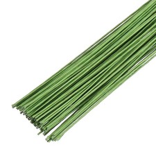 20 Gauge 14" Floral Stem Wire, 100 Pcs Paper Wrapped Flower Stem, Light Green