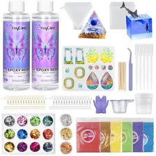 HeyClear Epoxy Resin Kit with Molds for Beginners, 16 oz Super Clear and Hard...